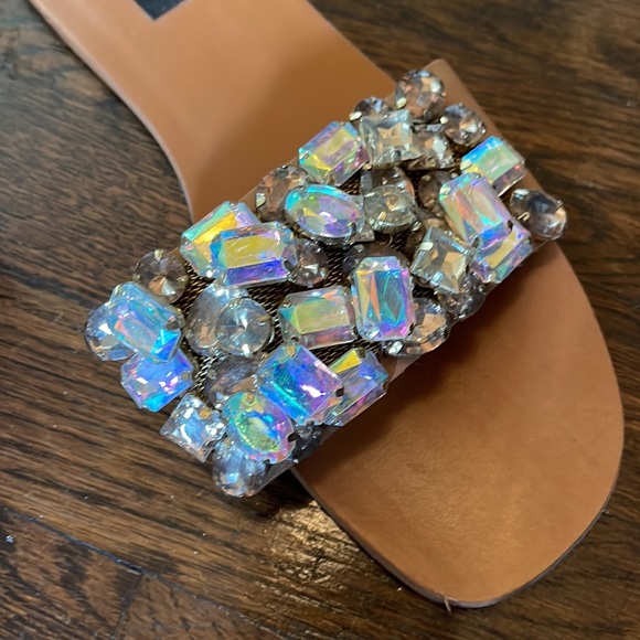 Aqua bejeweled slides - Picture 3 of 5